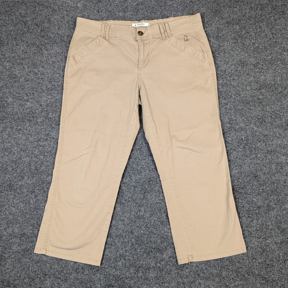 Disney Parks Mickey Mouse Khaki Chino Capri Pants Tan Womens 8 Cropped